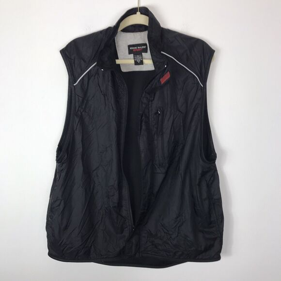Eddie Bauer Sport Rain Jacket Mens Size Medium Raincoat Black Vest Windbreaker - Picture 7 of 9